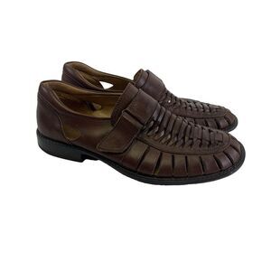 Remus Fernando Baldassarri Fisherman Sandal Brown Leather Italy Woven 42 US 8-9
